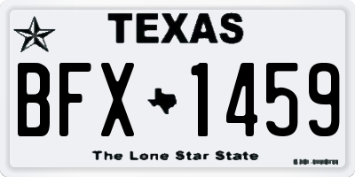 TX license plate BFX1459