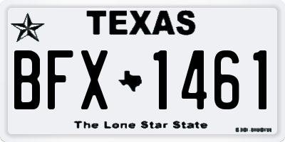 TX license plate BFX1461