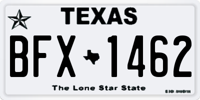 TX license plate BFX1462