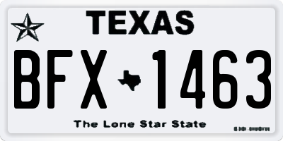 TX license plate BFX1463