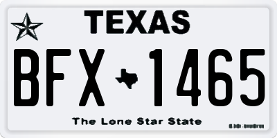 TX license plate BFX1465