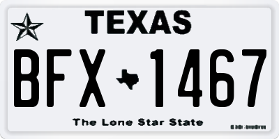 TX license plate BFX1467