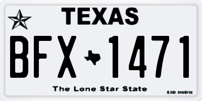 TX license plate BFX1471