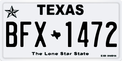 TX license plate BFX1472