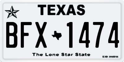 TX license plate BFX1474