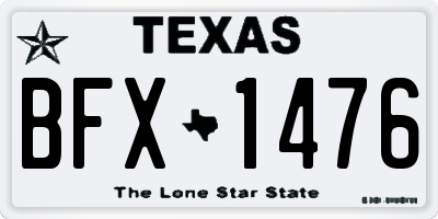 TX license plate BFX1476