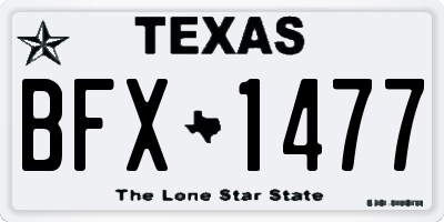 TX license plate BFX1477