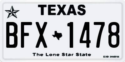 TX license plate BFX1478