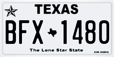 TX license plate BFX1480