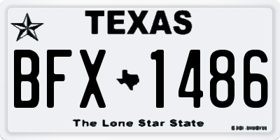 TX license plate BFX1486