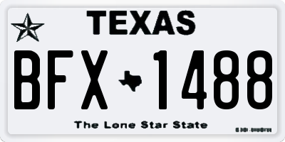 TX license plate BFX1488