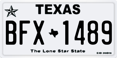 TX license plate BFX1489