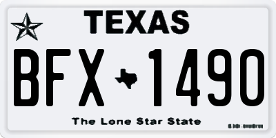 TX license plate BFX1490