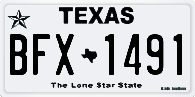 TX license plate BFX1491