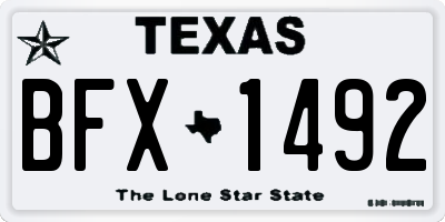 TX license plate BFX1492