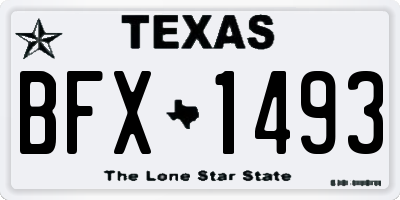 TX license plate BFX1493