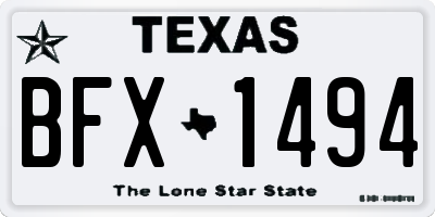 TX license plate BFX1494
