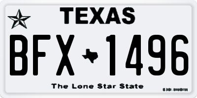 TX license plate BFX1496