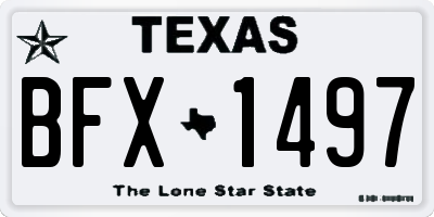 TX license plate BFX1497