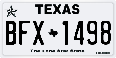TX license plate BFX1498