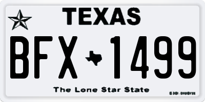 TX license plate BFX1499