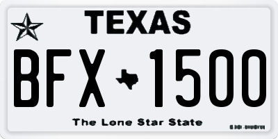 TX license plate BFX1500