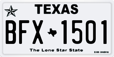 TX license plate BFX1501