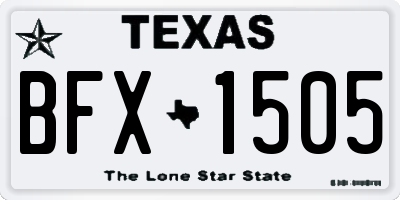 TX license plate BFX1505