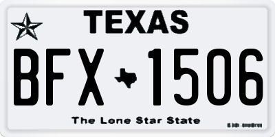 TX license plate BFX1506