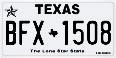 TX license plate BFX1508