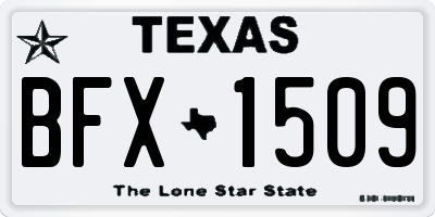 TX license plate BFX1509