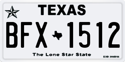 TX license plate BFX1512