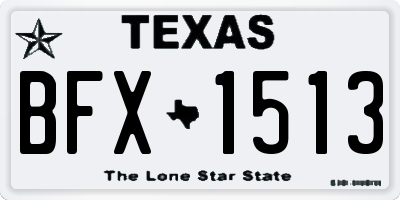 TX license plate BFX1513