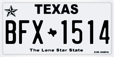TX license plate BFX1514