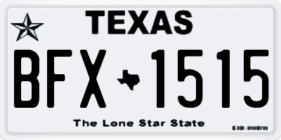 TX license plate BFX1515