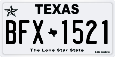 TX license plate BFX1521