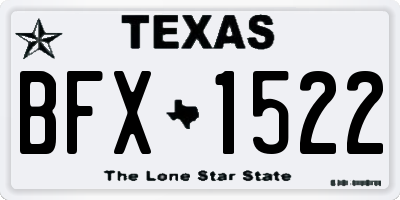 TX license plate BFX1522