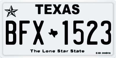 TX license plate BFX1523