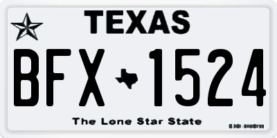 TX license plate BFX1524