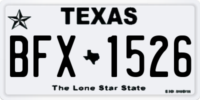 TX license plate BFX1526