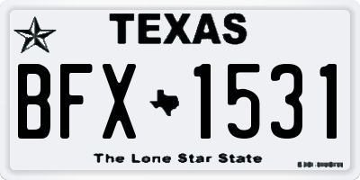 TX license plate BFX1531