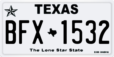 TX license plate BFX1532