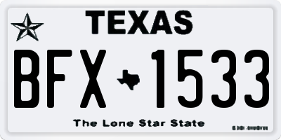 TX license plate BFX1533