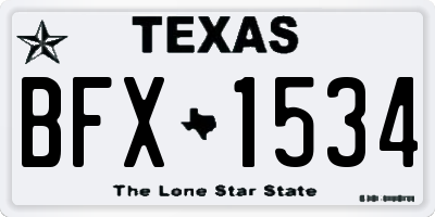 TX license plate BFX1534