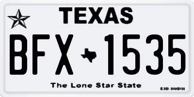 TX license plate BFX1535