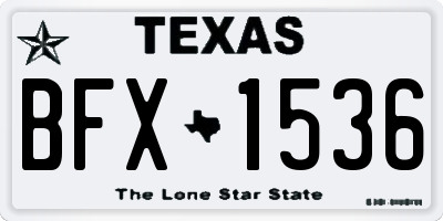 TX license plate BFX1536