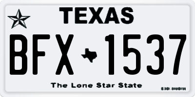 TX license plate BFX1537