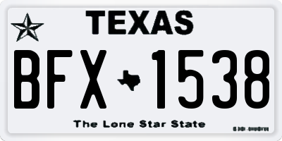 TX license plate BFX1538