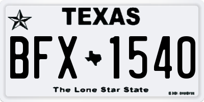 TX license plate BFX1540