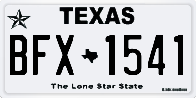 TX license plate BFX1541